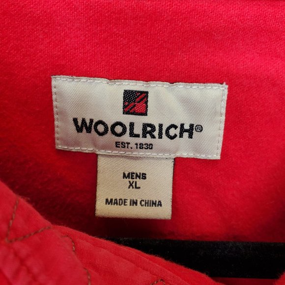 Vtg Woolrich Mens Red Button Up Shirt Jacket Shacket Sz XL Cotton Heavyweight. - Picture 3 of 11